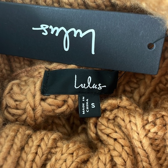 Lulus Cable Knit Fringe Oversized Mini Dress NWT Size Small - Picture 9 of 10